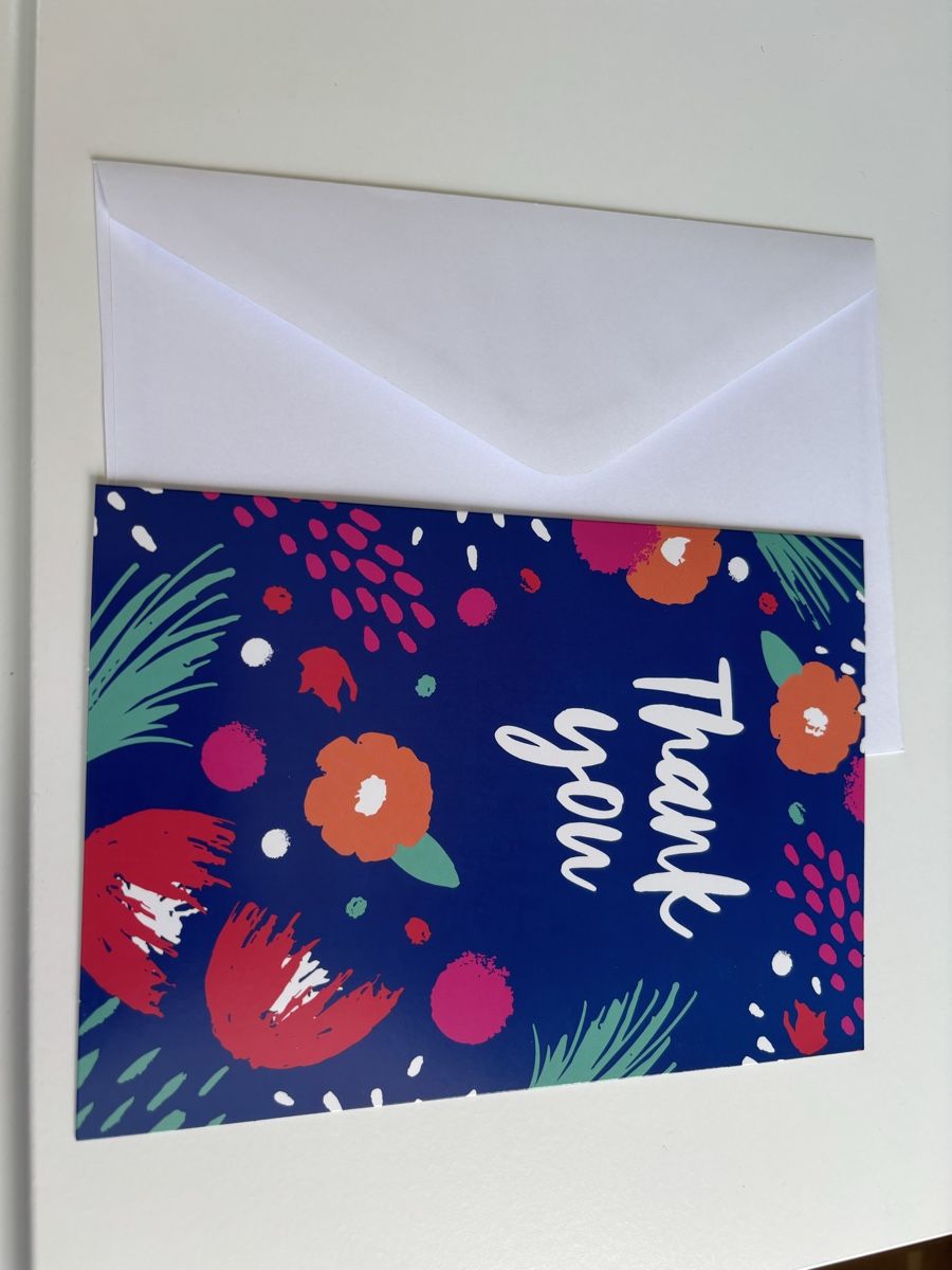 Karten: Bunte Danke Karte mit weissem Couvert   – Neu und originalverpackt aus Rüti ZH von lau_5yjf