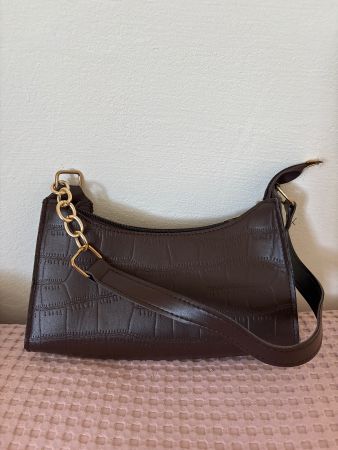 Trendige Handtasche, Kroko-Optik, Braun, neu!!