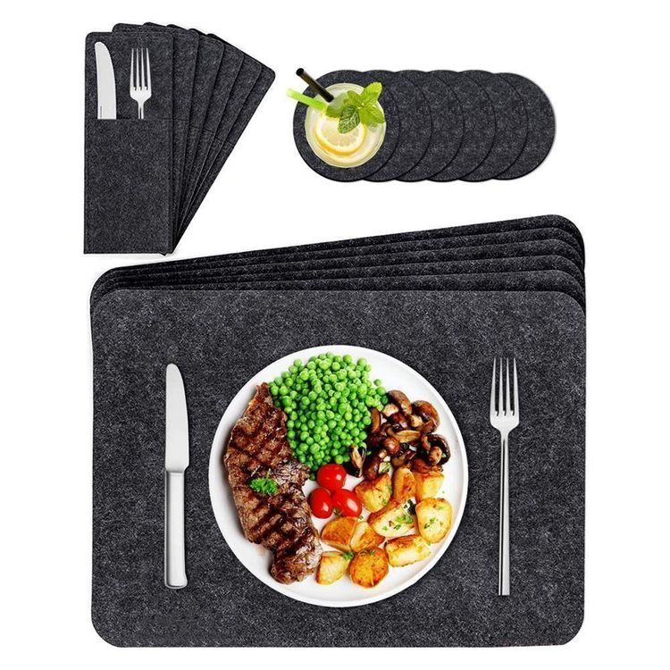 Siluk Filz-Tischuntersetzer Set, 12-teilig (6+6) – Bunte Platzdeckchen Für Tisch & Küche