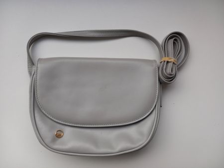 Tasche Leder grau Umhängetasche guter Zustand