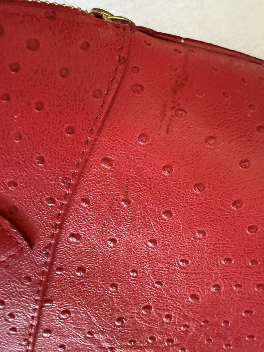 Taschen für Damen: Red Handbag Embossed Leather  – Gebraucht aus Lenzburg von sad_8mbt 3