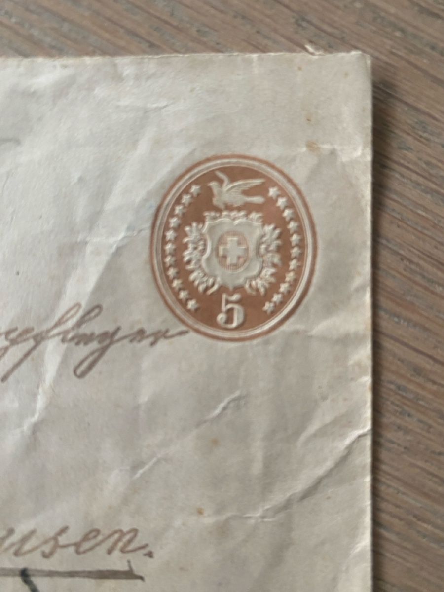Alle Briefmarken: Briefumschlag Schweiz 5 Rappen – Gebraucht aus Embrach von bea_8424 1