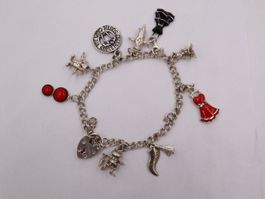 Sterling Silber Charm Armband Space Shuttle Tänzerin Schloss