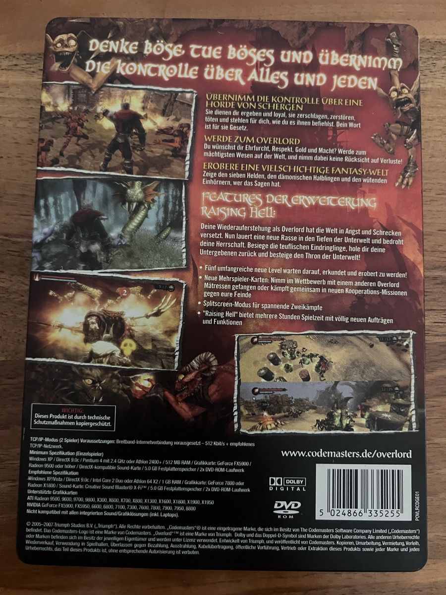 Giochi: Overlord Raising Hell PC DVD-ROM – Usato da Fällanden venduto da raf-wpf 1