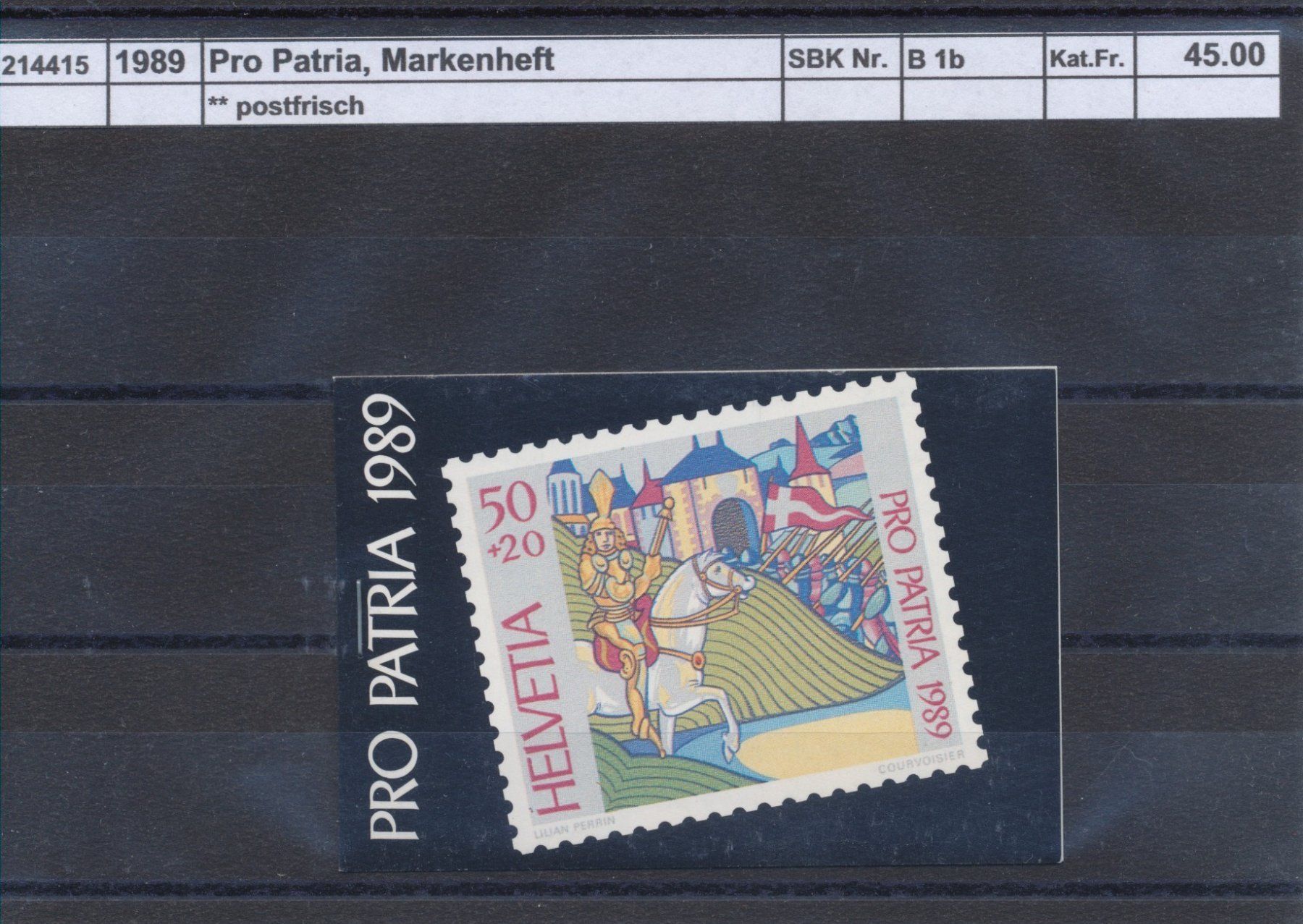 Tutti i francobolli: 1989 Pro Patria, Markenheftchen, ** postfrisch (Heft 1b) – Nuovo (secondo la descrizione) da Winterthur venduto da Zupogeru