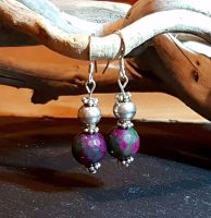 Boucles d'oreilles rubis et zoïsite argent 925