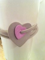 🤩ZARA HERZ-ARMBAND LEDER BEIGE & ROSA NEU