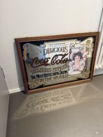 Coca-Cola Vintage Werbespiegel mit Holzrahmen – 87 × 62 cm