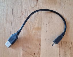 Short micro USB cable, black, 15 cm