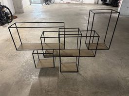 Wood and metal shelving unit / Étagère murale bois et métal 