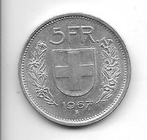 5.00 suisse  1967 neuve