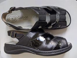 GABOR COMFORT : Sandales cuir/cuir verni larges 40.5  NEUVES