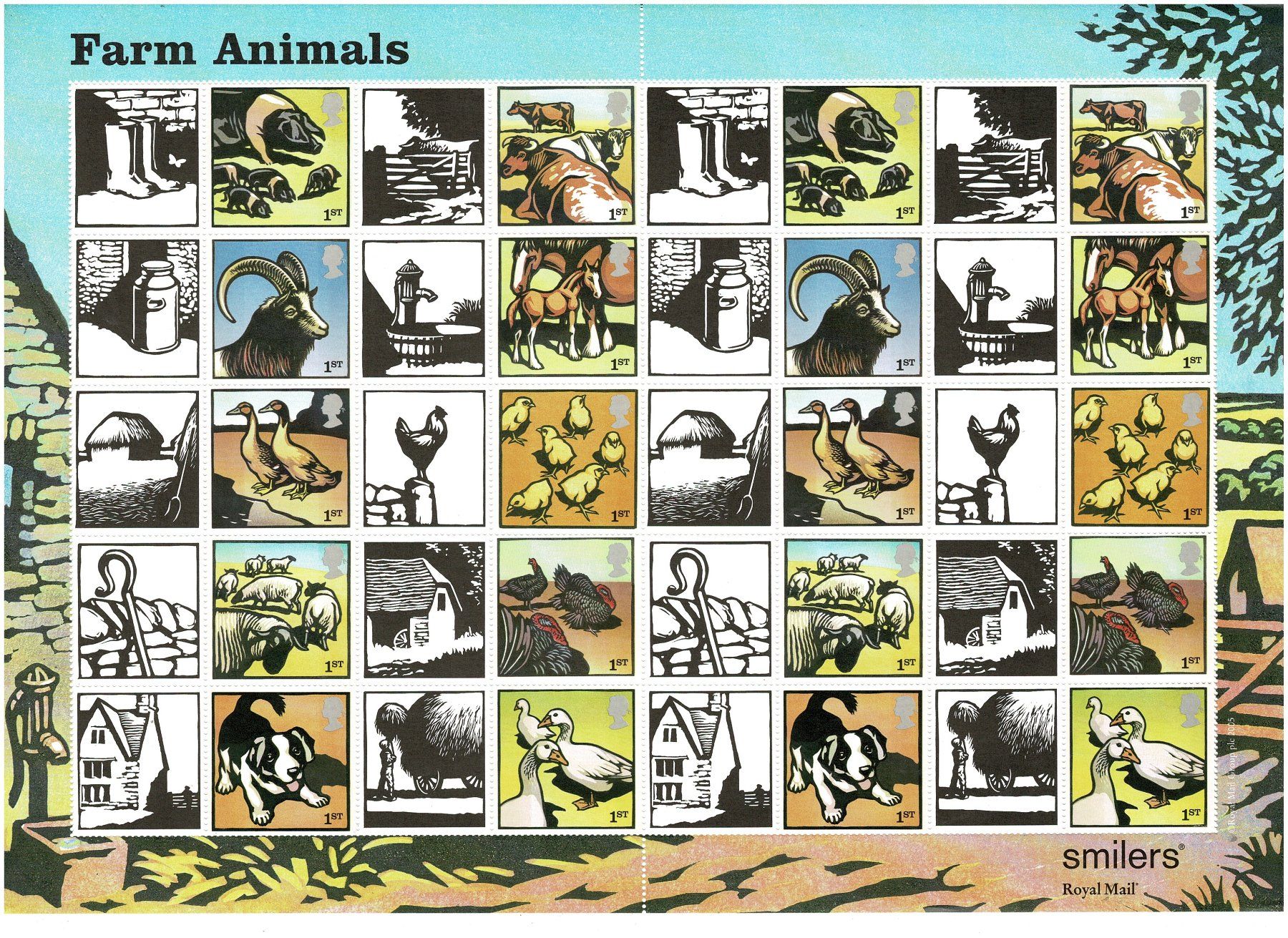 Tutti i francobolli: UK Farm Animals 1 KB ** – Nuovo (secondo la descrizione) da Lausanne venduto da Whorvath
