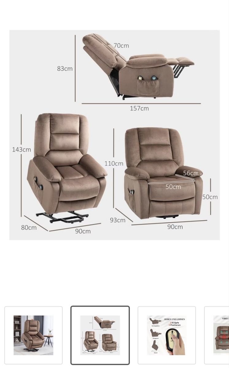 Poltrone: Sessel mit Aufstehhilfe und Massagefunktion braun – Nuovo (secondo la descrizione) da Bad Ragaz venduto da ametinho 4