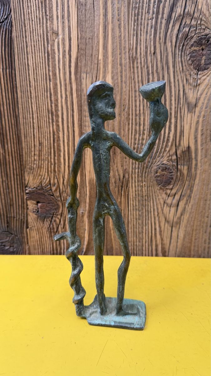 Statuette: Asklepios Gott der Heilkunde Bronze Figur Schlange  – Usato da Riedholz venduto da Frettchen63 1