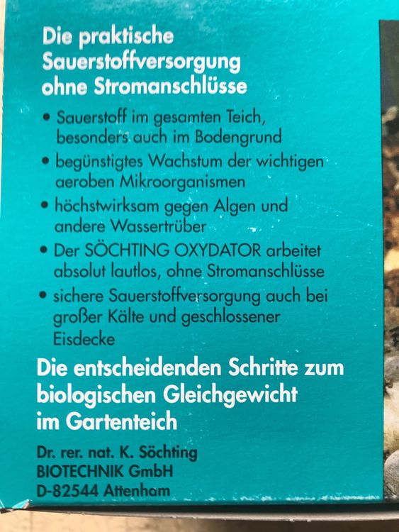 Sauerstoff für Teich, ohne Strom Kaufen auf Ricardo