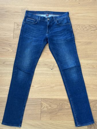 Tommy Hilfiger Denton Herren Jeans 32/34 Straight Fit Blau