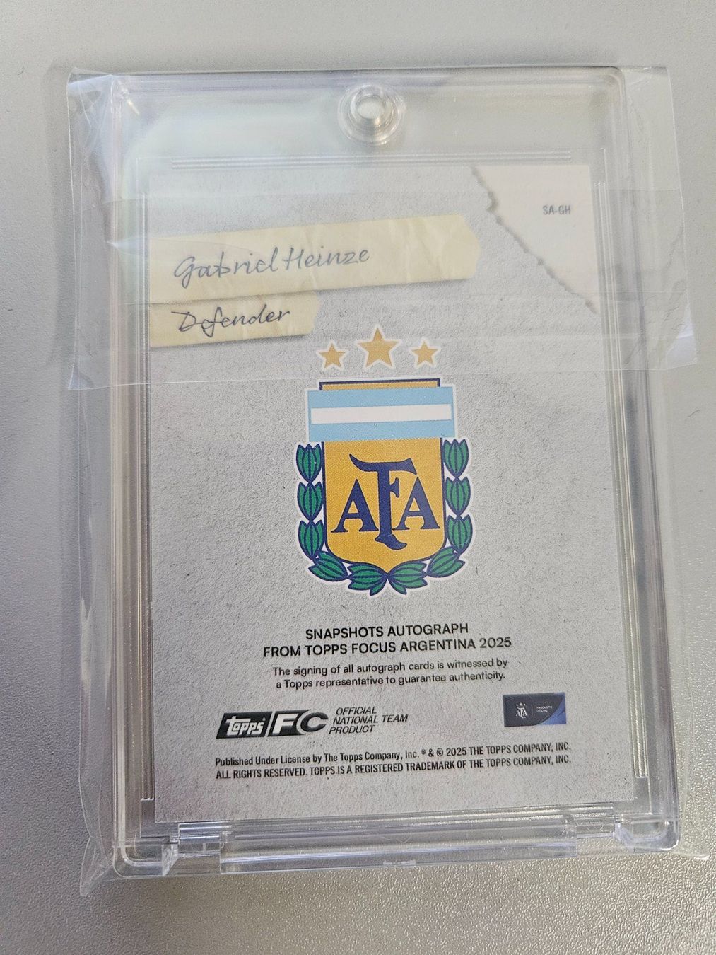Topps Carte collezionabili: 2025 Focus Argentina Gabriel HEINZE Auto/75 – Usato da Arth venduto da Web_air1 1