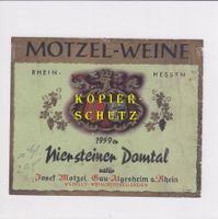 Etikette - Niersteiner Domtal 1959 /bd