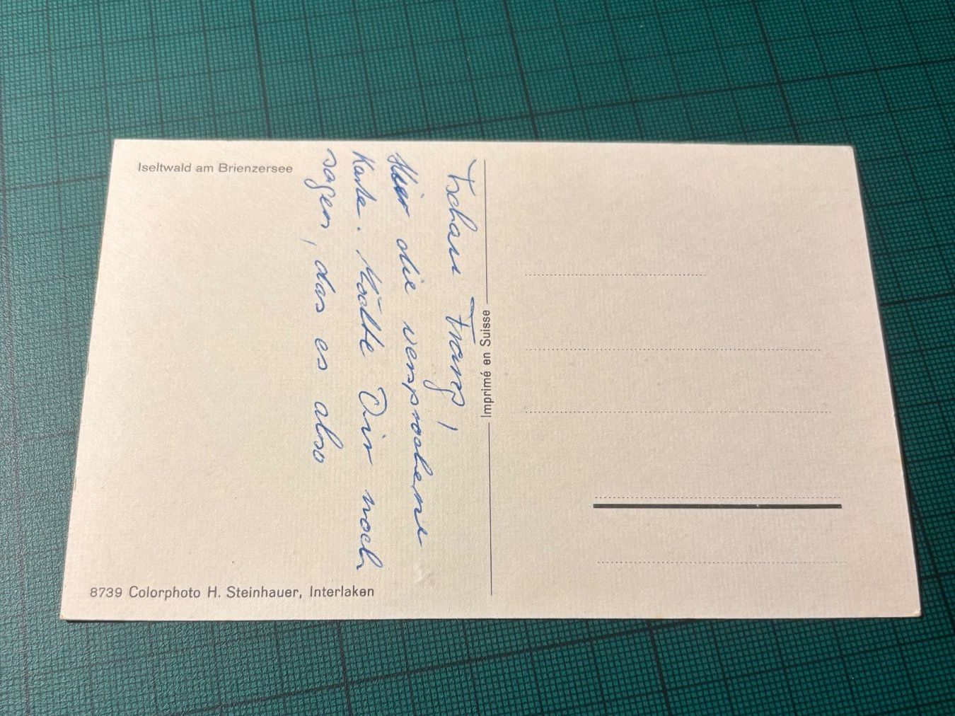 Cartoline postali: AK Iseltwald ungel. – Usato da Utzenstorf venduto da Rose0303 2