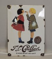 altes Emaille Schild Chocolat Cailler, Werbung