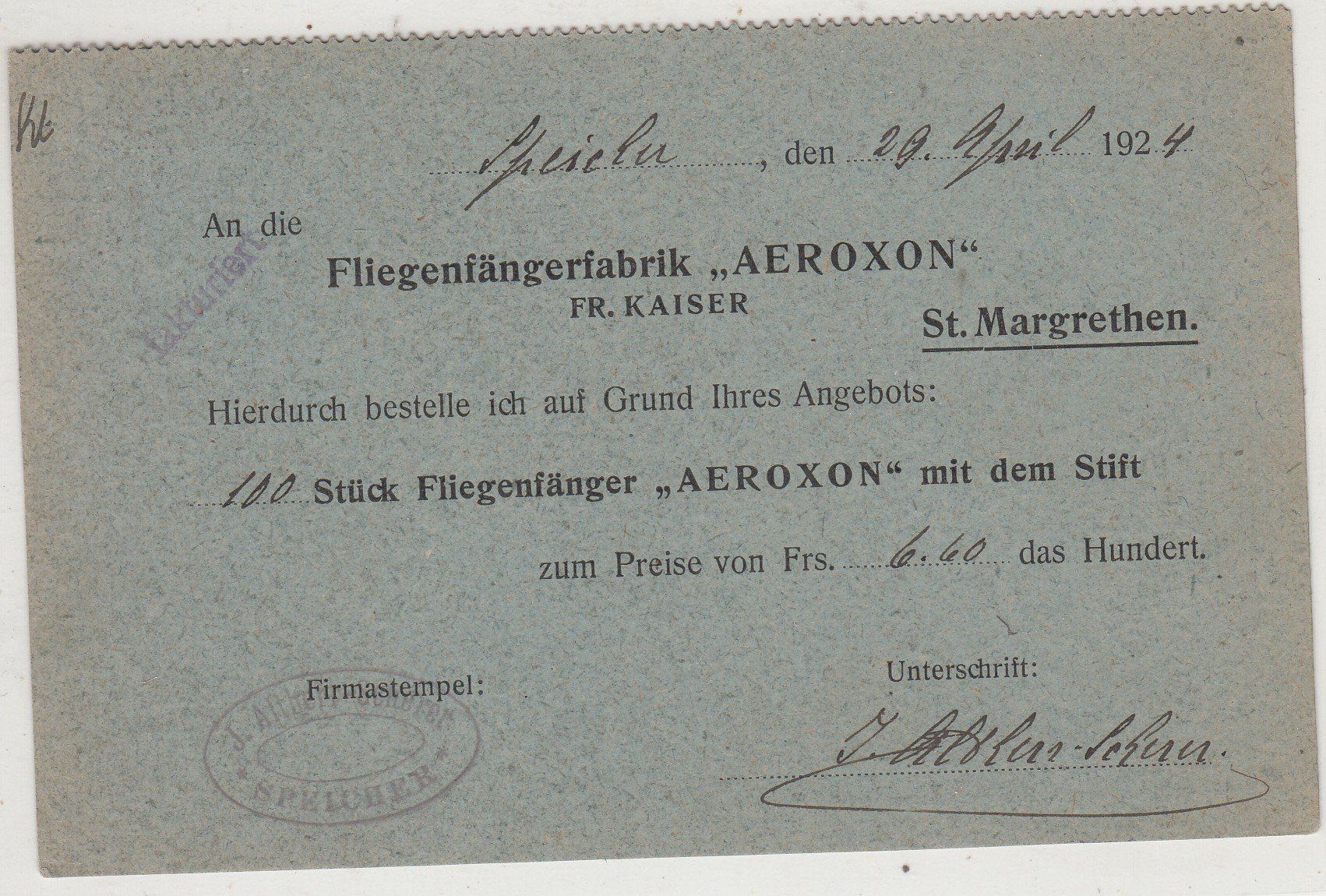 Tutti i francobolli: Reklamebrief Mit Tellknabe 1924 – Usato da Herrliberg venduto da Lfrifda 1