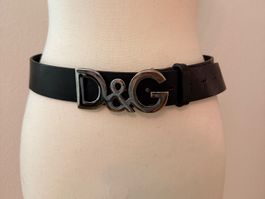 Authentic Dolce & Gabbana Black Leather Belt
