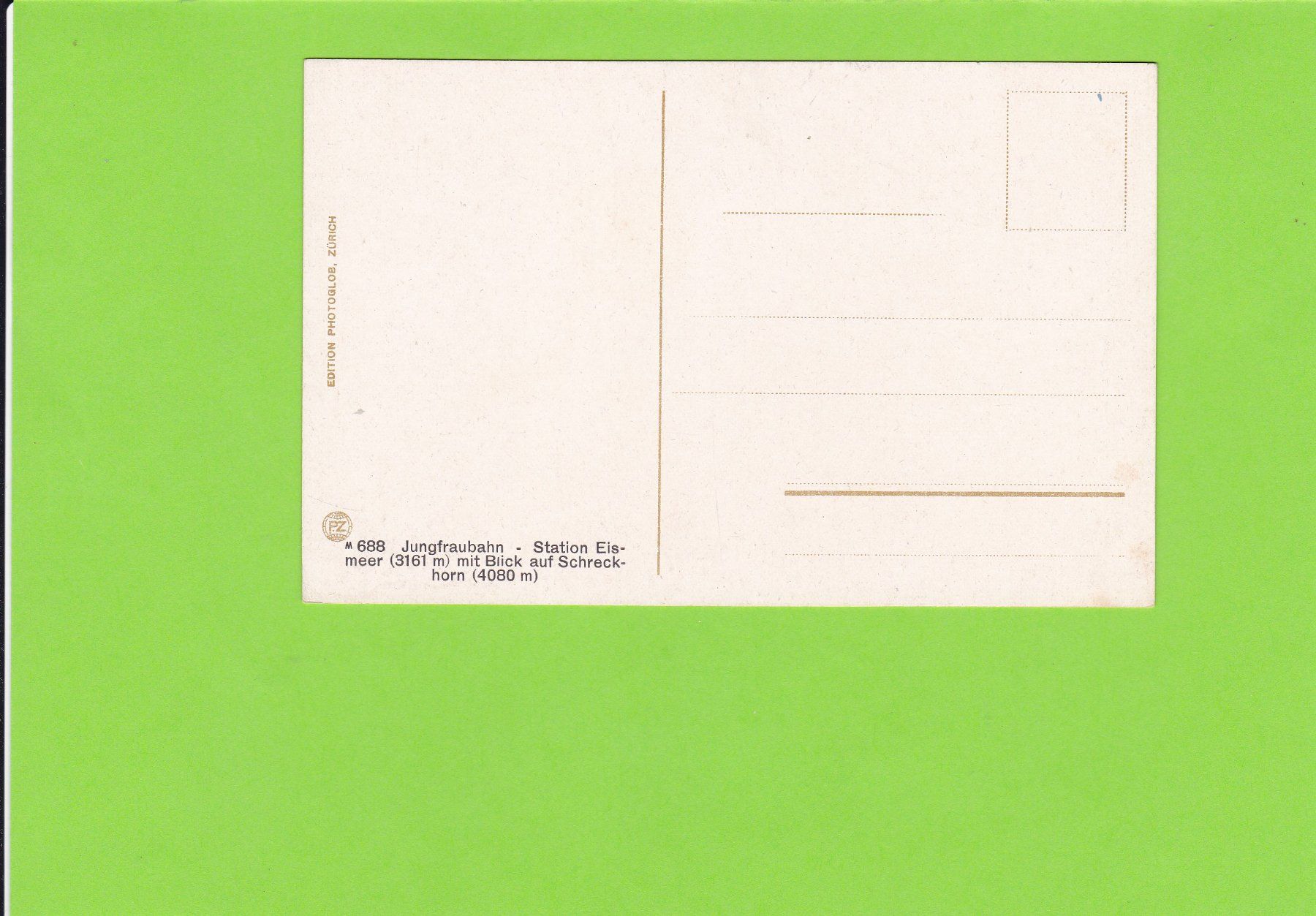 Cartoline postali: Jungfraubahn-Station Eismeer-belebt-Schreckhorn – Usato da St. Peterzell venduto da neckertal 1