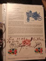 Jean Tinguely - Handsignierte A4 Print mit Briefmarken