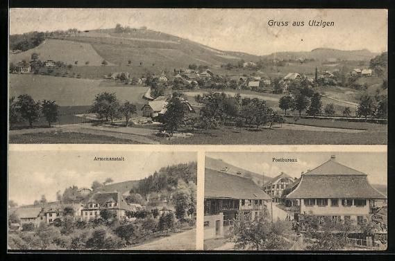 Cartoline postali: Utzigen, Postbureau, Armenanstalt, Ortsa – Usato da Berlin venduto da bartko-reher