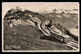 Rigi-Kulm, Bergbahn mit Mythen und Glär