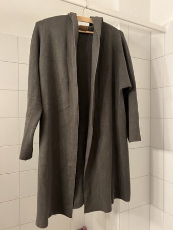Übergangsmantel, Strick, oliv - 38