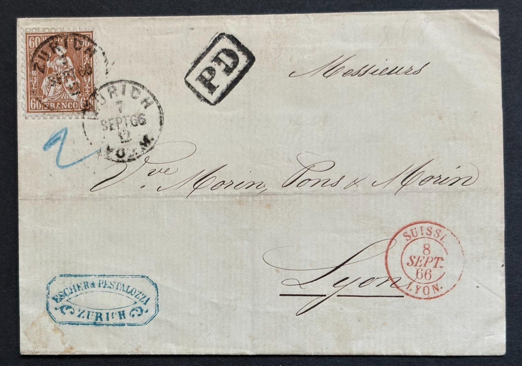Tutti i francobolli: ZÜRICH-LYON 1866 – Usato da Ostermundigen venduto da Heavenmaus75
