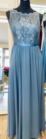 Abendkleid Lang Graublau  Gr.48