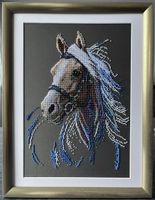 Perlrenstckereibild "Pferd"