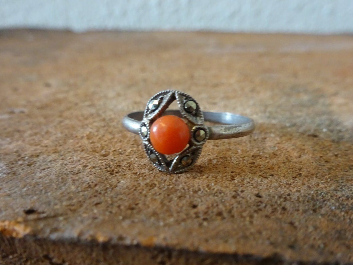 Ringe: Ring Jugendstil Koralle RG57 / 835 S. – Gebraucht aus Esslingen von FetteSchnecke 1