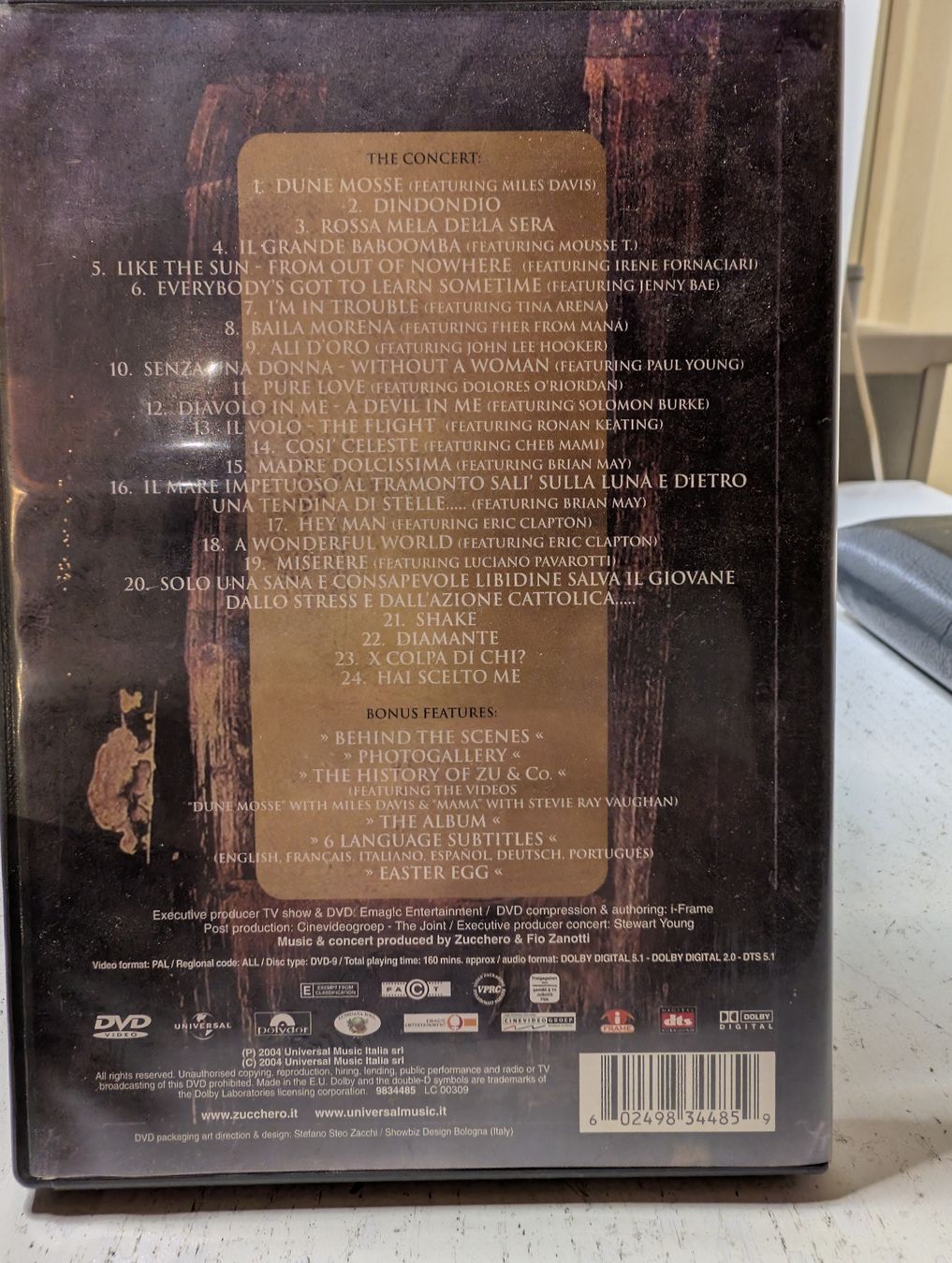 Tutti i DVDs: Zucchero live in London – Usato da Laupen ZH venduto da Zmoewe 2