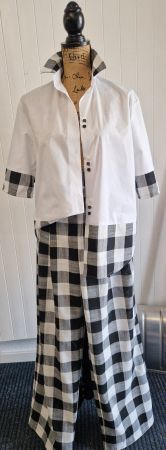Ensemble deux pièces UNIQUE à carreaux 38 Coll. Couture