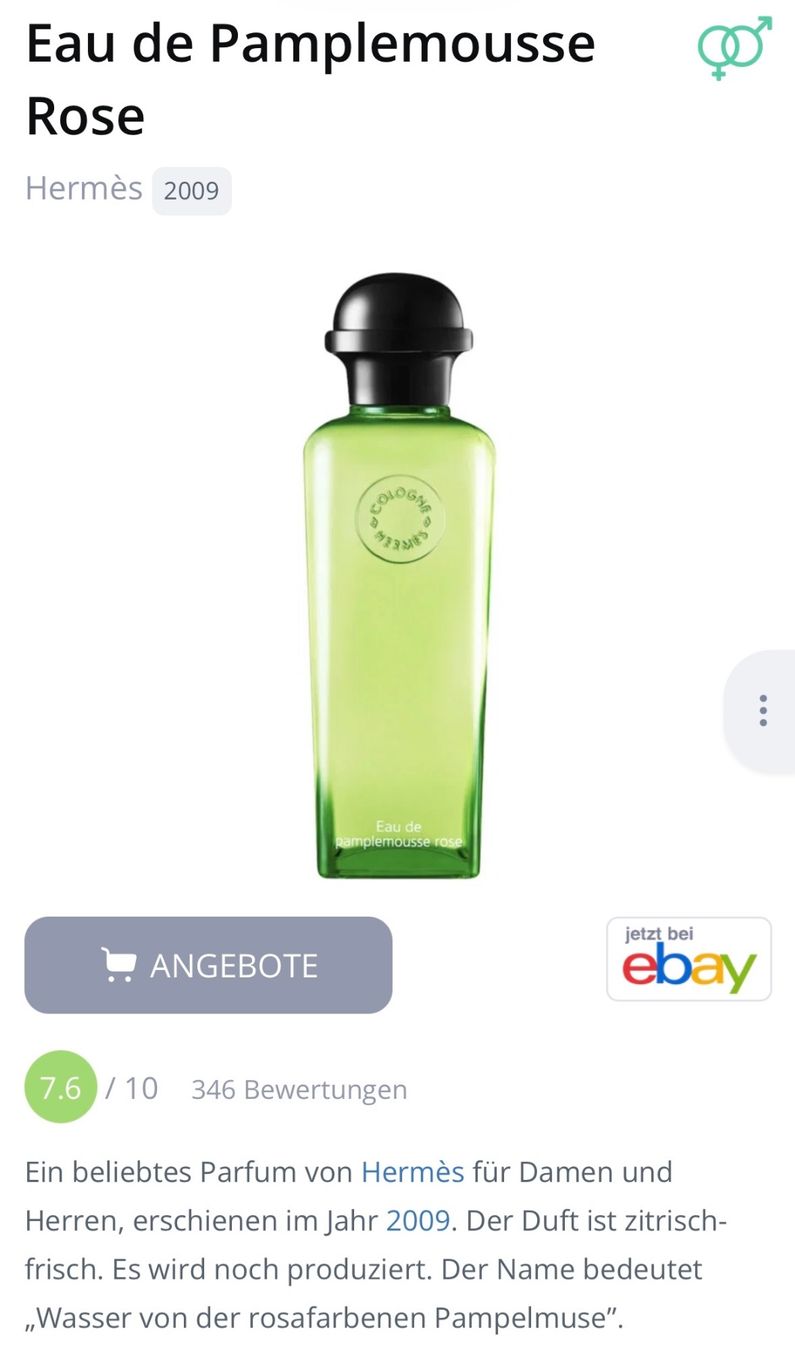 Hermès Parfum & Eau de Toilette: Hermès Eau de Pamplemousse Rose Duftprobe 2ML – Gebraucht aus Zürich von deruja 2