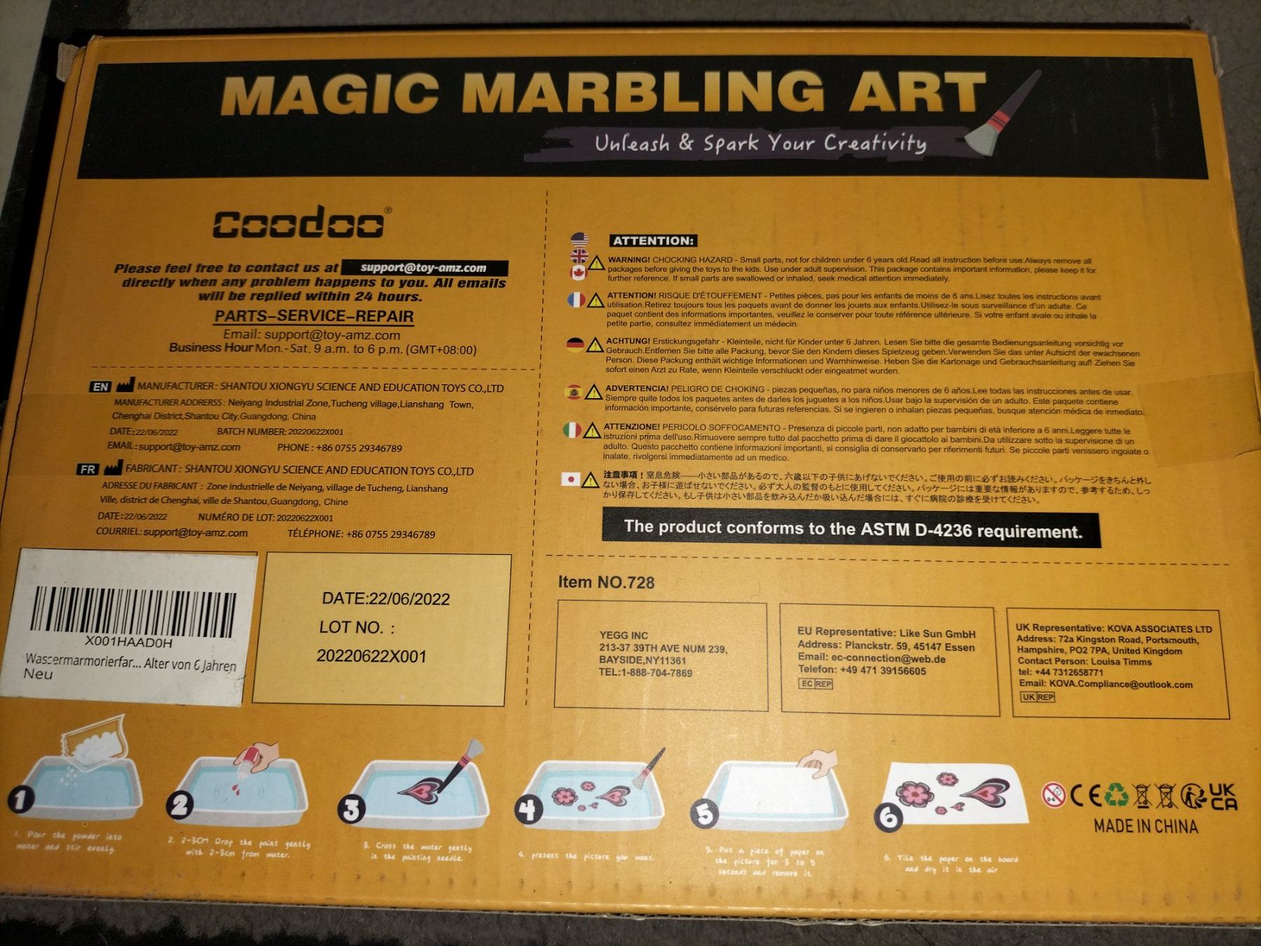 Kit bricolage: Malen Magic Marbling Art – Nuovo (secondo la descrizione) da Amriswil venduto da cbe_cr6q 1