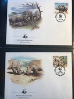 Swasiland 1987 Satz WWF Nashorn illustrierte Ersttagsbriefe