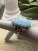 Larimar Statement Ring in Sterlingsilber, Gr.56