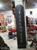 Steakhouse Leuchtreklame Schild Metall Vintage Deko Bar