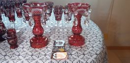 Handgeschliffenes altes Böhmisches Kristallglas-Set