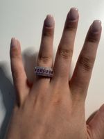 Edler Bandring mit pinken Steinen & Silber ca Gr. 54