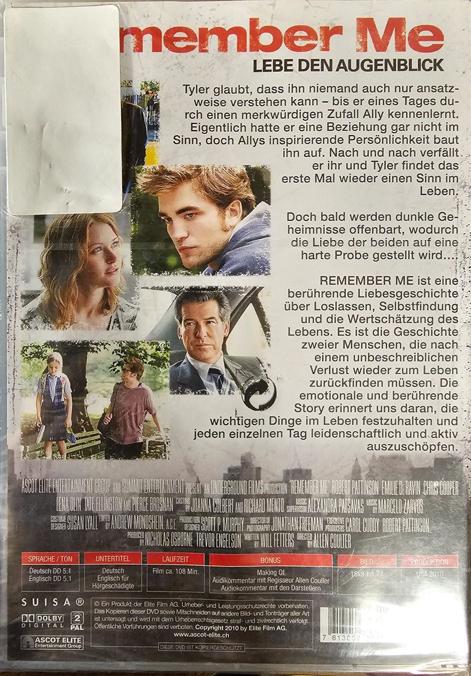 Tutti i DVDs: Remember Me – Nuovo e nell'imballaggio originale da Wahlen b. Laufen venduto da Cg10 1