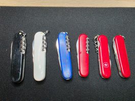 Konvolut 6 Schweizer Taschenmesser 5x Victorinox + 1x Wenger