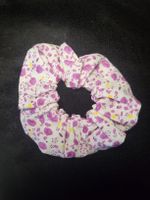 Scrunchie / Violett-Weiss / Gemustert / Handgenäht 