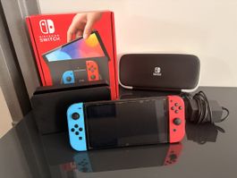 Nintendo Switch 1 mit Etui, Schutzfolie & Originalverpackug
