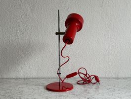 Space Age Tischlampe Metall Rot verstellbar 1960s 1970s